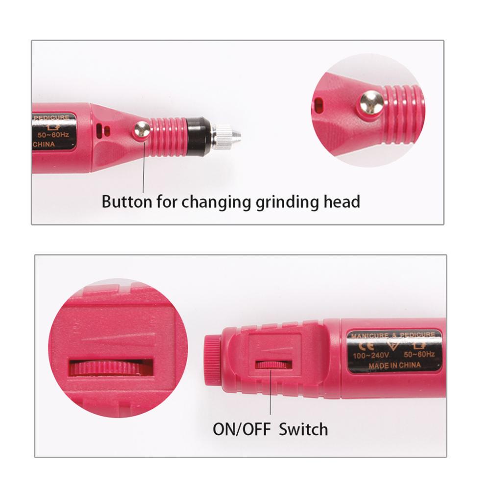 Electric Nail Art Pen Salon Manicure Pedicure Drill File Polish Tool EU US Plug Fashion