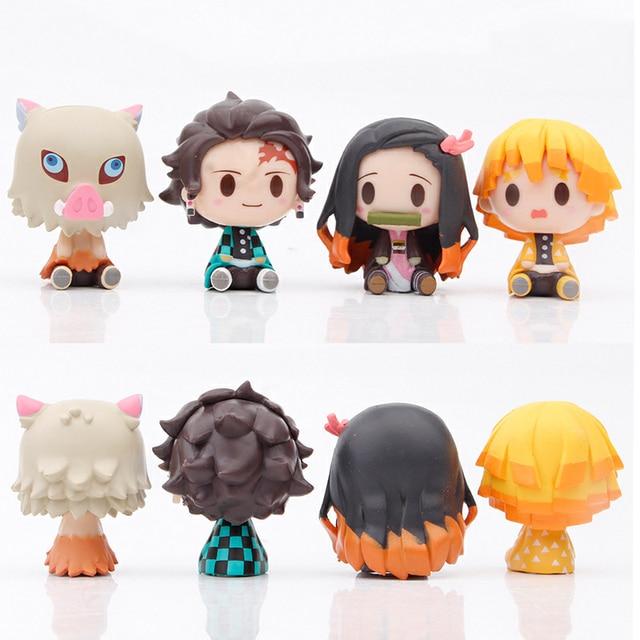 6pcs /Lot Lookup Demon Slayer Anime Figure Kimetsu No Yaiba Kamado Nezuko Kamado Tanjirou Agatsuma Zenitsu Action Figure Toys 6cm