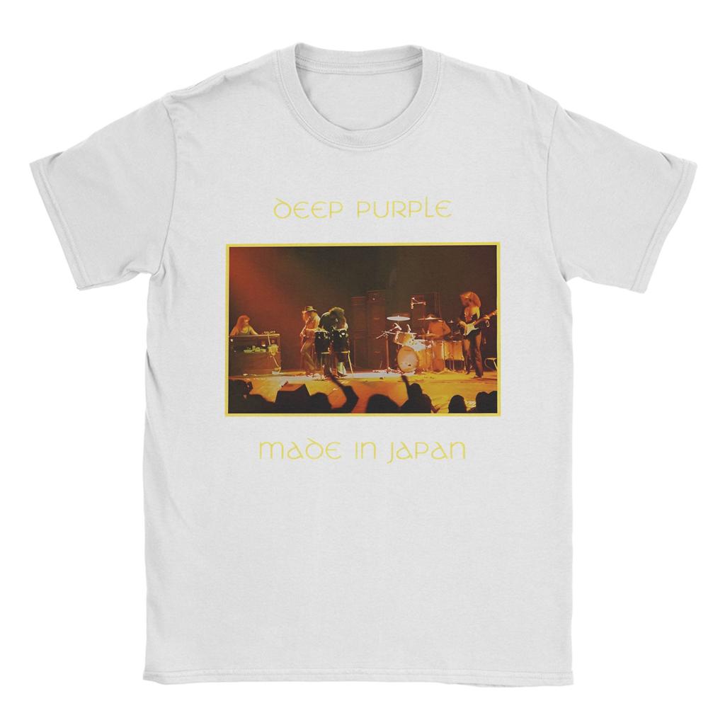 Мужская футболка рок-группы Deep Purple Сделано в Японии Хлопковая одежда Винтажная футболка с коротким рукавом и круглым вырезом Летняя футболка
