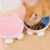 Наклонная миска для кормления собак, милая миска для питья для домашних животных, керамическая миска для кошек, защита шеи
