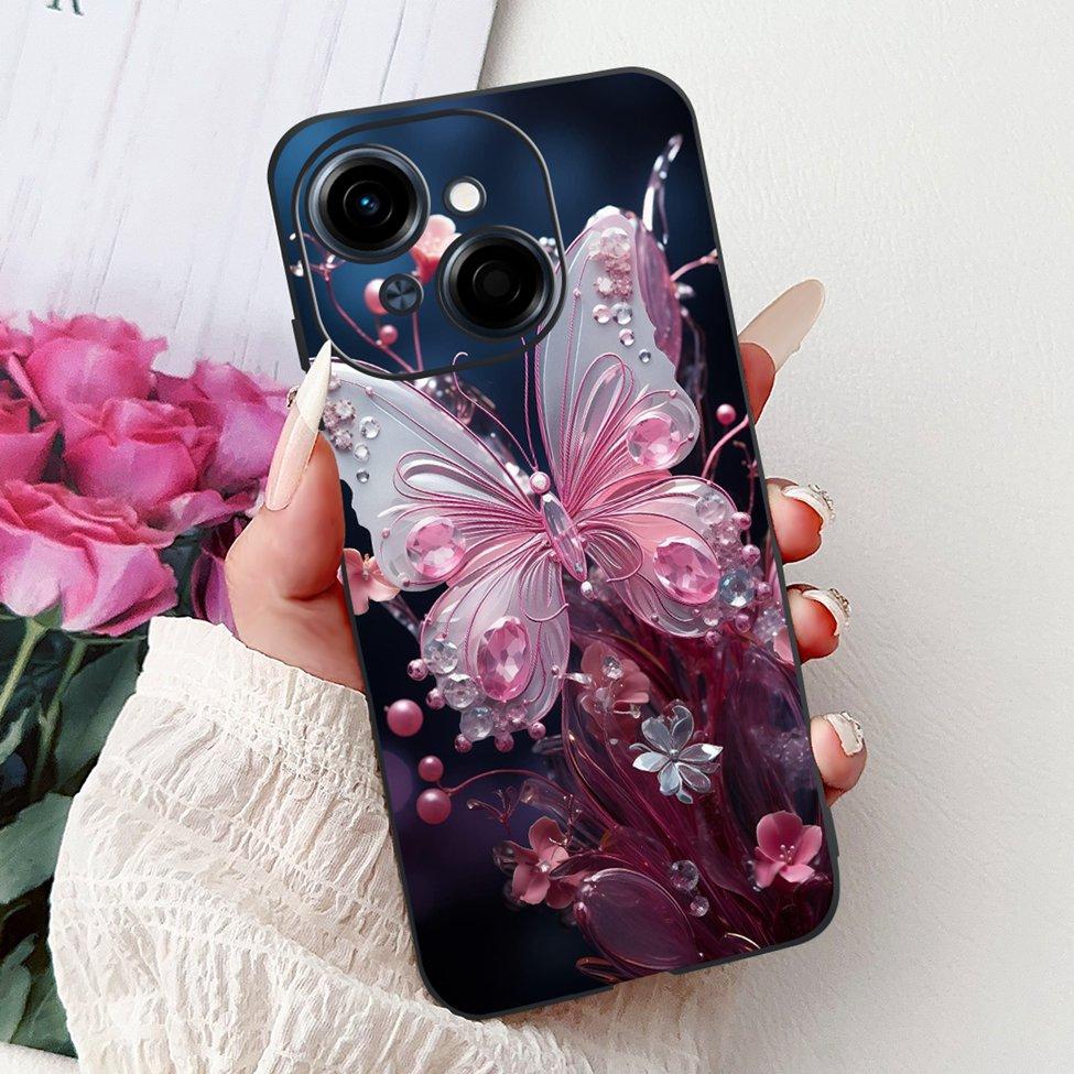 6.67'' For Tecno Spark Go 1 Case Pop 9 Cover Cute Cat Cartoon Fashion Butterfly Boy Girl Back Cover For Tecno Pop 9 Phone Case