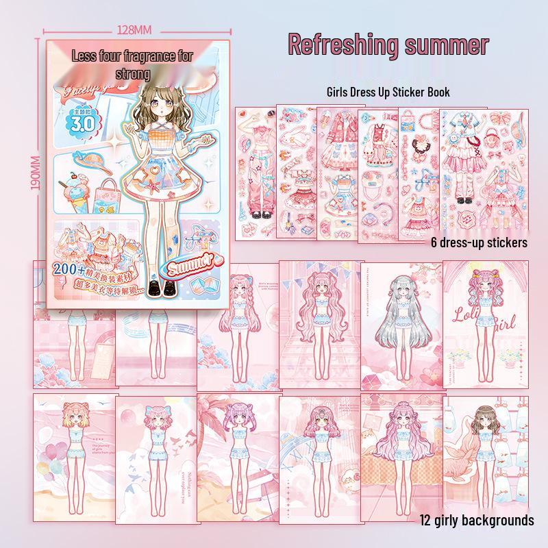Xinmo Dress-Up Game Sticker Book: Energetic Princess Makeup for Little Girls
