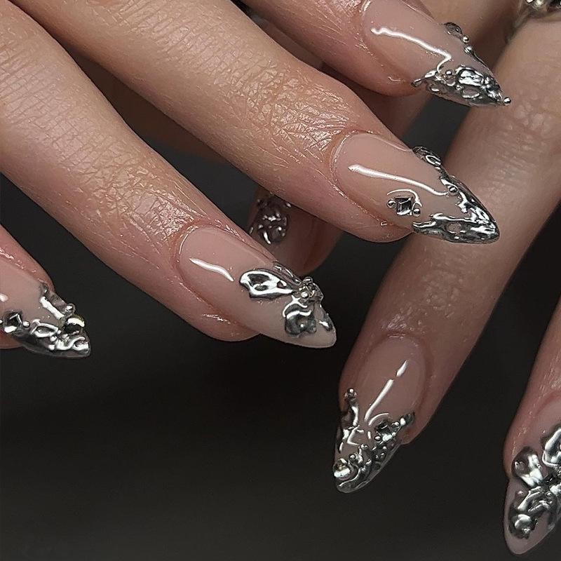 Европейские и американские градиентные персиковые балетные типсы для коротких ногтей