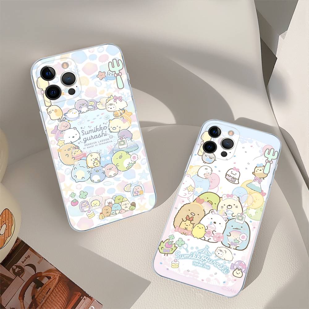 Аниме S-Sumikko G-Gurashi Прозрачный ТПУ Чехол для Телефона для iPhone 17 11 12 13 14 15 16 Pro Max 16 Plus Чехол