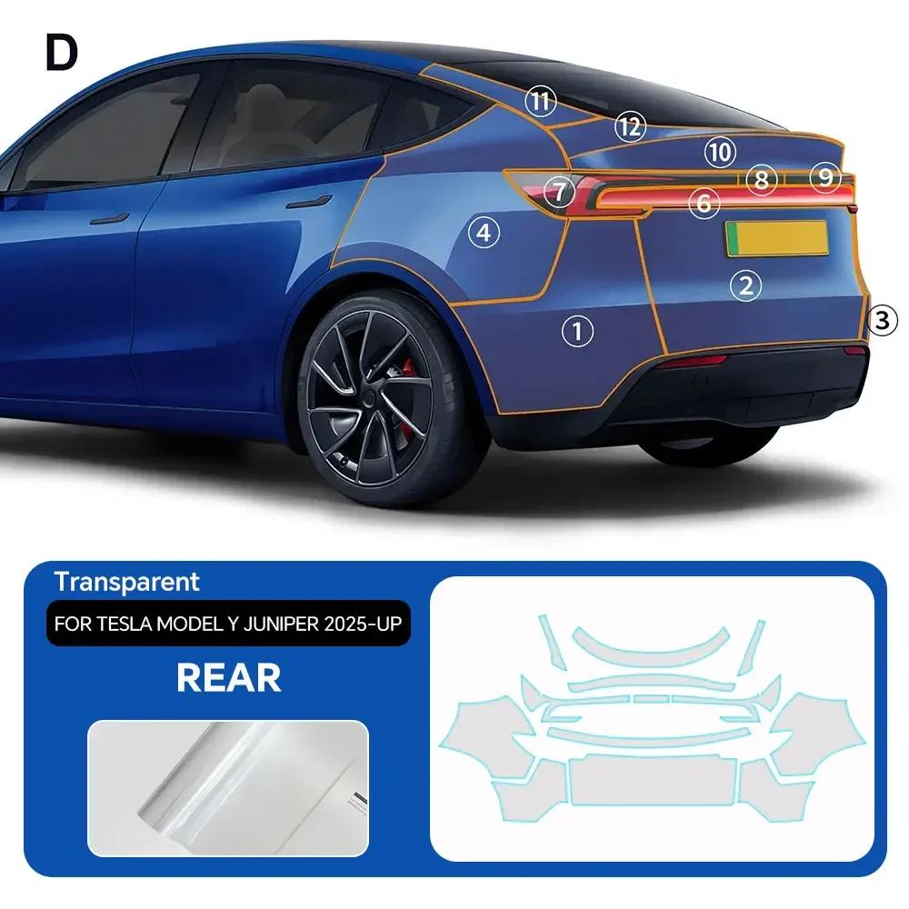 Для Tesla Model Y 2020-2026 Model Y Juniper 2025 2026 Стойки A B Пленка для защиты краски TPU PPF Clear Bra Комплект против царапин