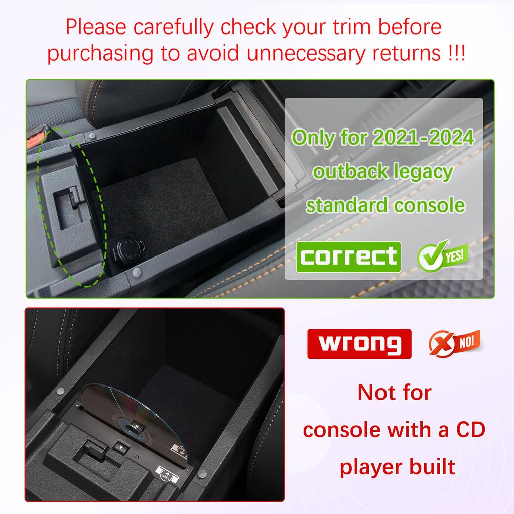 Для 2025 2025-2020 Subaru Outback & Legacy Бокс подлокотника Органайзер центральной консоли Лоток Внутреннее дополнительное хранение Автомобильный бокс