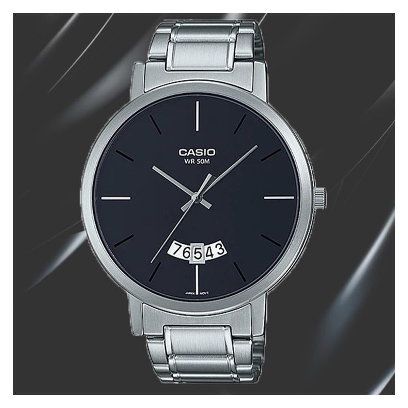 Casio Серия STANDARD указатель дисплей повседневные часы с календарем кварцевый механизм стальной ремешок японские и корейские часы мужские часы MTP-B100D-1EV