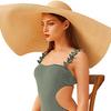 European and American Cross-border Oversized Brim 70cm Diameter Straw Hat Women's Sunscreen Hat Summer Dome Sunshade Hot-selling Factory Wholesale