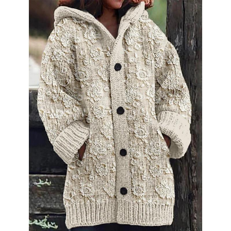 Halloween Animal 3D Print Hooded Cloak Coat Womens Streetwear Casual Long Cardigan