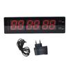 Digital Wall Clock LED Hourly Chime Silent Power Failure Memory 8 Alarms Temperature Display Red