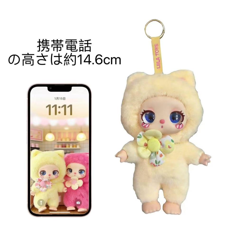 Liila Toys Игрушка-маскот Счастливый Кот Лиилы 1-го Поколения Плюшевая Игрушка Секретная Коробка с Милым Пастельным Дизайном 10 Видов, 2 Секретных Варианта (1 случайный)