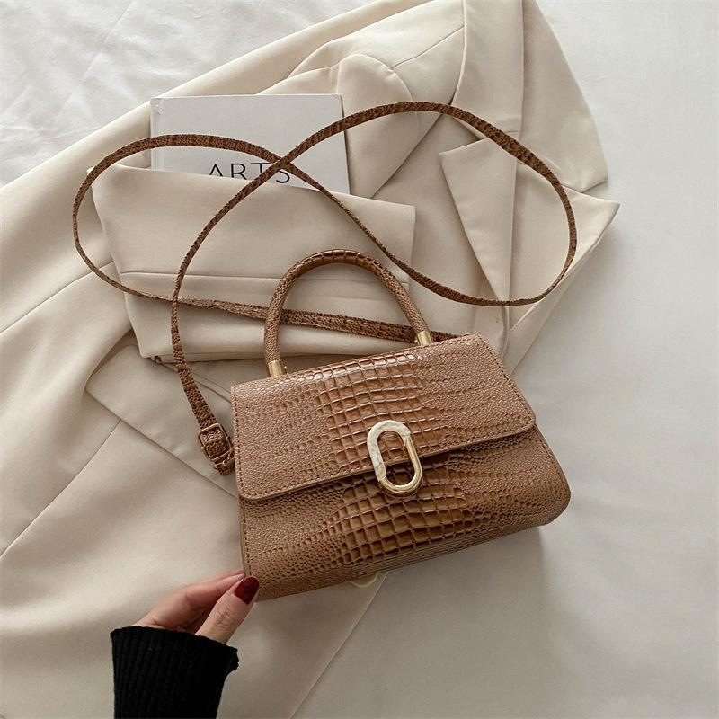 Зимняя сумочка, модная, трендовая сумка-мессенджер в стиле ретро, простая, маленькая квадратная сумка, персонализированная сумка через плечо с крокодиловым узором