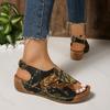 Fashion Fashion Retro Fish Moouth Casual Wedge Heel Slippers for Women 2025 Summer Open Toes Comfortable Back Strap Chunky Beach Sandals