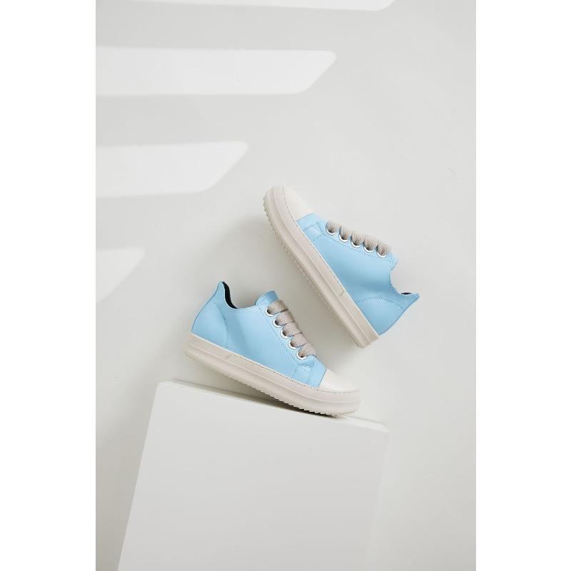 Little White Shoes Women's Thick Shoelaces Personalized Trendy Shoes Platform Sewing Line Candy Color Women's Shoes Couple Board Shoes Cool