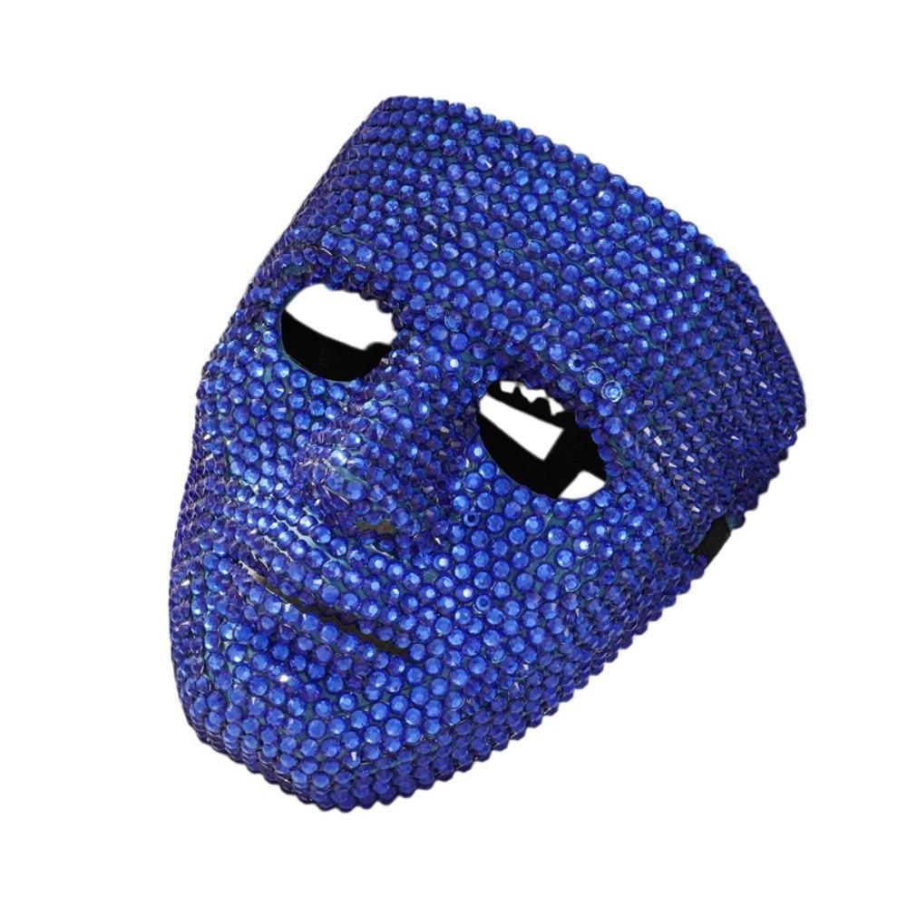 Venetian Masquerade Party Mask Vintage Full Face Mask Simple Rhinestone Mask Halloween