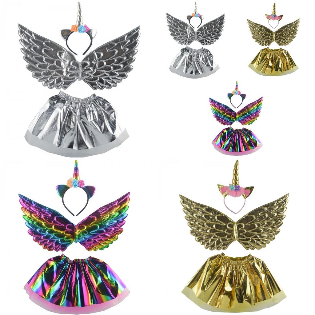 Комплект костюма Малыша Единорога Фортуны Радужный Золотой Серебряный Детская Вечеринка Сценическая Одежда