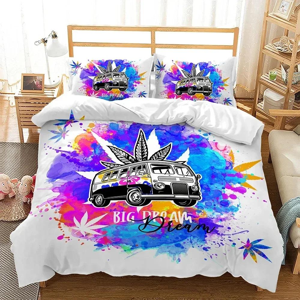 Комплект постельного белья Camper Time Print 3D пододеяльник для кемпинга с мультяшным принтом для кемпинга, размер King, для подростков и взрослых