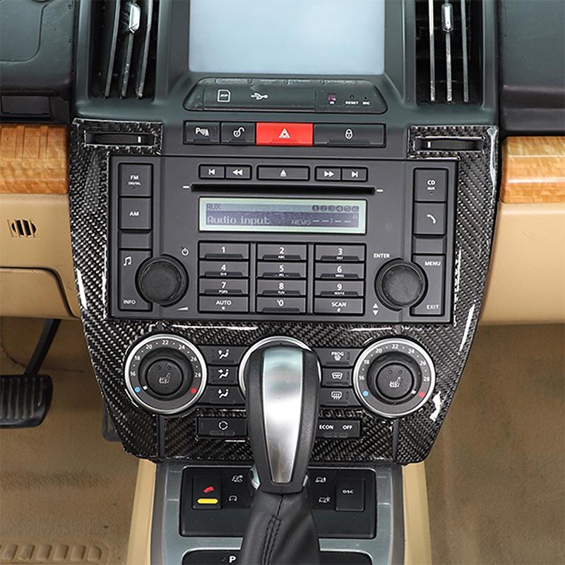 For Land Rover Freelander 2 2007-2012 Soft Carbon Fiber Car Air Conditioning Adjustment Panel Frame Trim Sticker Accessories
