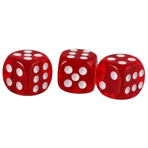 [Generic] Set of 10 Tabletop Role-Playing Game Acrylic Toy Six-Sided Dice, D6, 10 Colors - Red