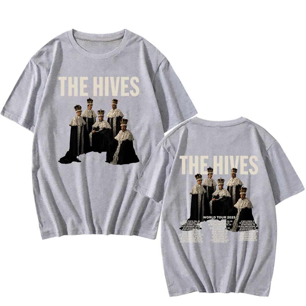The Hives Мировой тур 2025 Футболка с коротким рукавом Летние хлопковые футболки Мода Графическая футболка рок-группы Унисекс Уличная одежда Мужские футболки