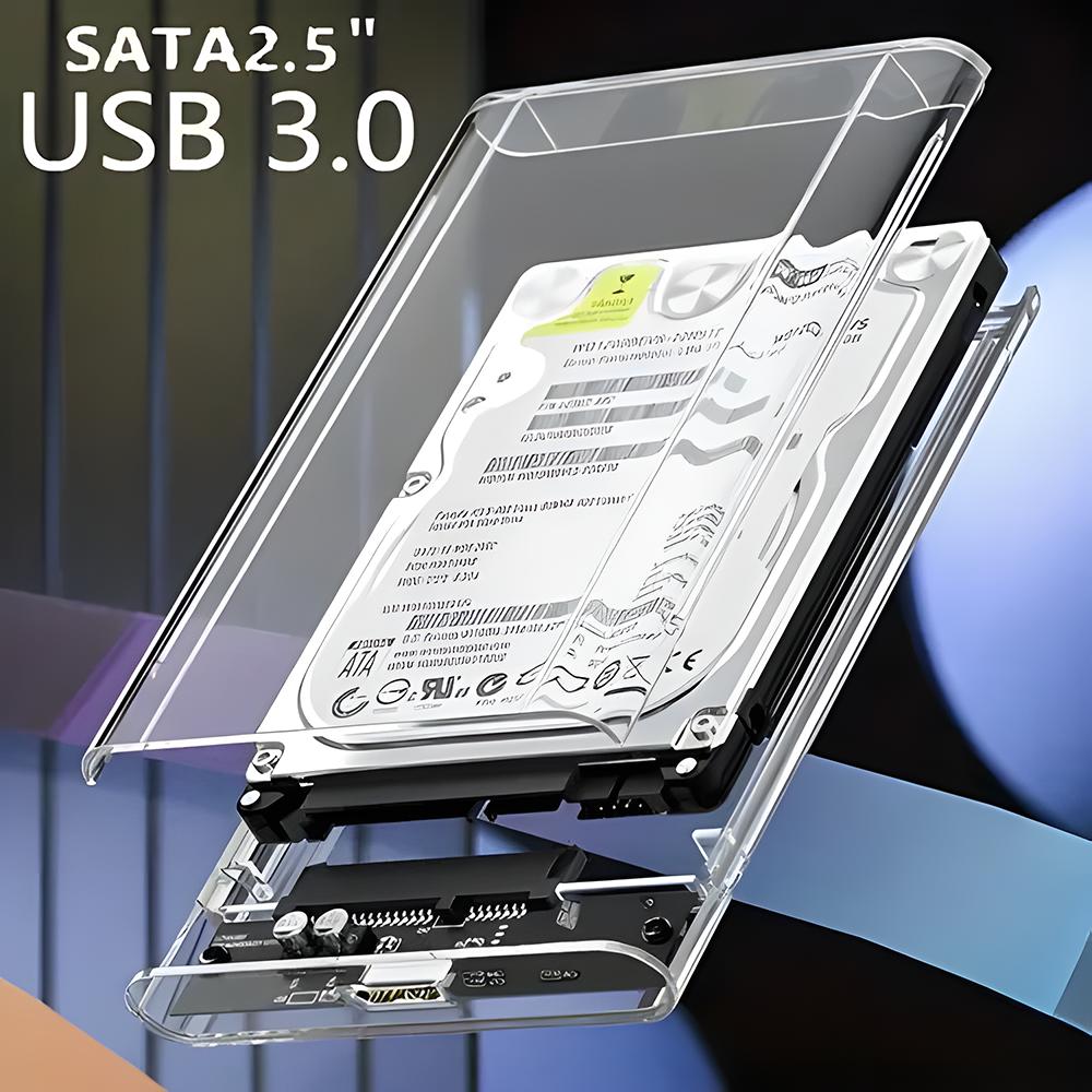 Коробка для жесткого диска USB 3.0 2,5-дюймовый корпус для жесткого диска SATA с кабелем для жесткого диска 5 Гбит / с Поддержка 2 ТБ UASP