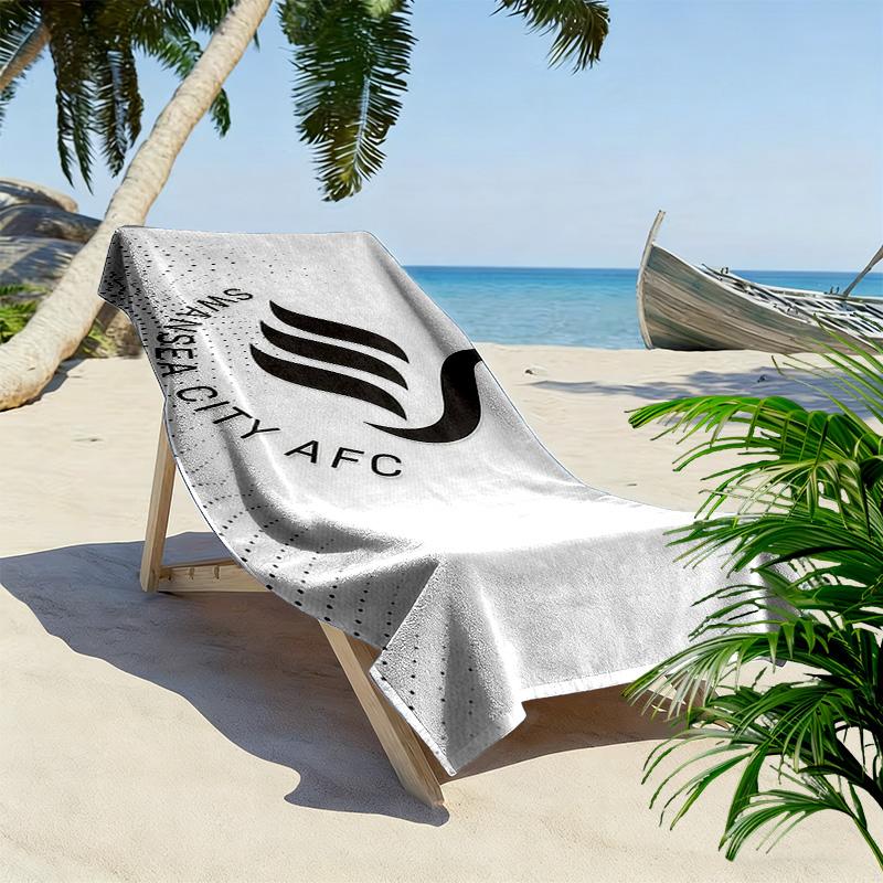 Пляжное полотенце Swansea City AFC, Большое, Мягкое, Быстросохнущее, для Пляжа, Кемпинга, Плавания