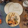 Деревянные круги круглые DIY поделки теги Рождество свадьба подвесной орнамент пустые деревянные ломтики диски картина дверь подвесной знак декор