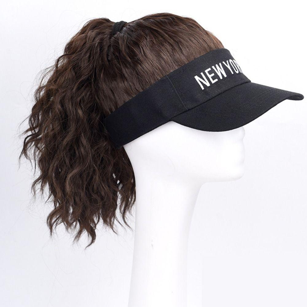 Носите Натуральные Накладные Волосы Гольф Кепка Хвост Пони Искусственные Волосы Шляпа Тень Бейсболка Парик Короткий Волнистый Хвост Пони