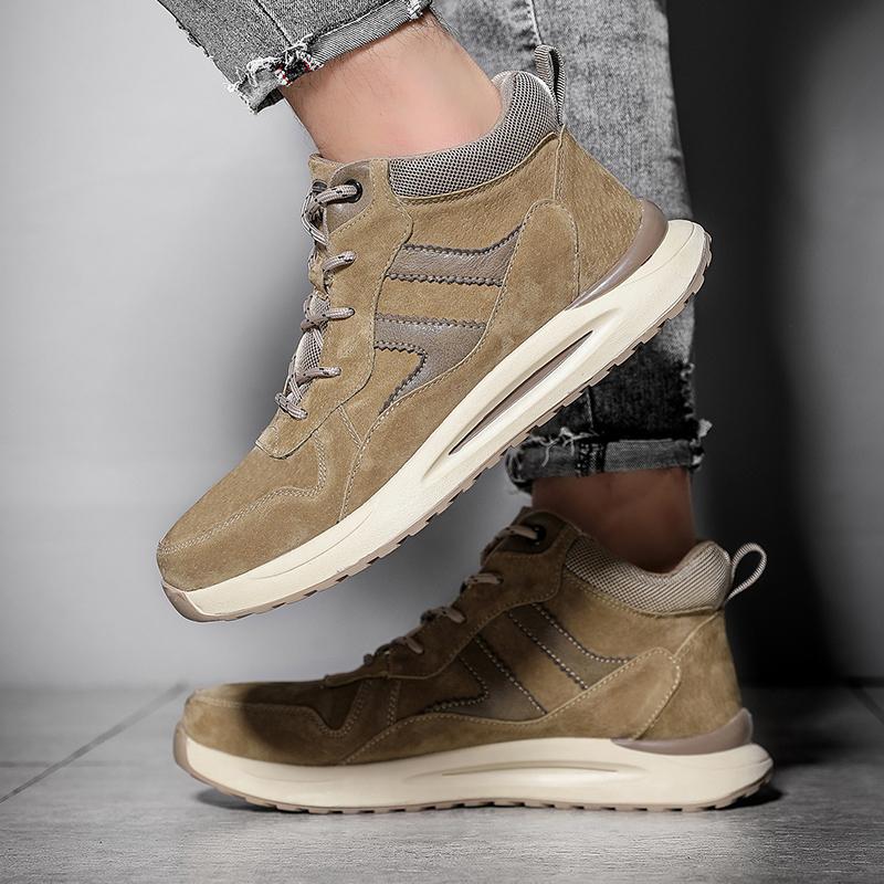 38-45 Мужские кожаные ботинки в стиле хип-хоп, дышащая повседневная обувь в стиле ретро, повседневная обувь больших размеров, легкие ботильоны