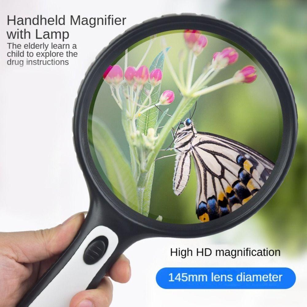 15-кратная лупа с большой линзой, белая, прочная ручная лупа, для газет