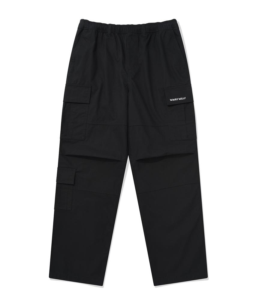 WACKY WILLY Parachute Cargo Pants Black