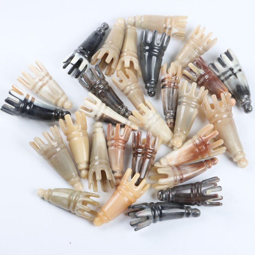 Scalp Massager Brush Long Pointed Shampoo Comb Scrapping Head Buffalo Horn Meridian Comb Hair Wash