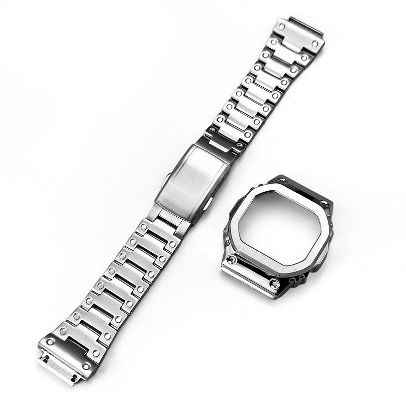 DW-H5600 Винтажный гравированный Мод-комплект Для Casio G-SHOCK Маленький квадратный DW H5600 модифицированный корпус корпуса часов из цельной нержавеющей стали мужской