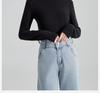 Autumn/Winter Wool Long-Sleeve Velvet Cotton Mid-Neck Women's Fashion Top
