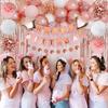 Набор украшений для вечеринки в честь дня рождения в розовом золоте для женщин, девочек, фольгированные шары с конфетти в розовом золоте, розовый баннер «С днем рождения», бахрома, декор в виде бабочек
