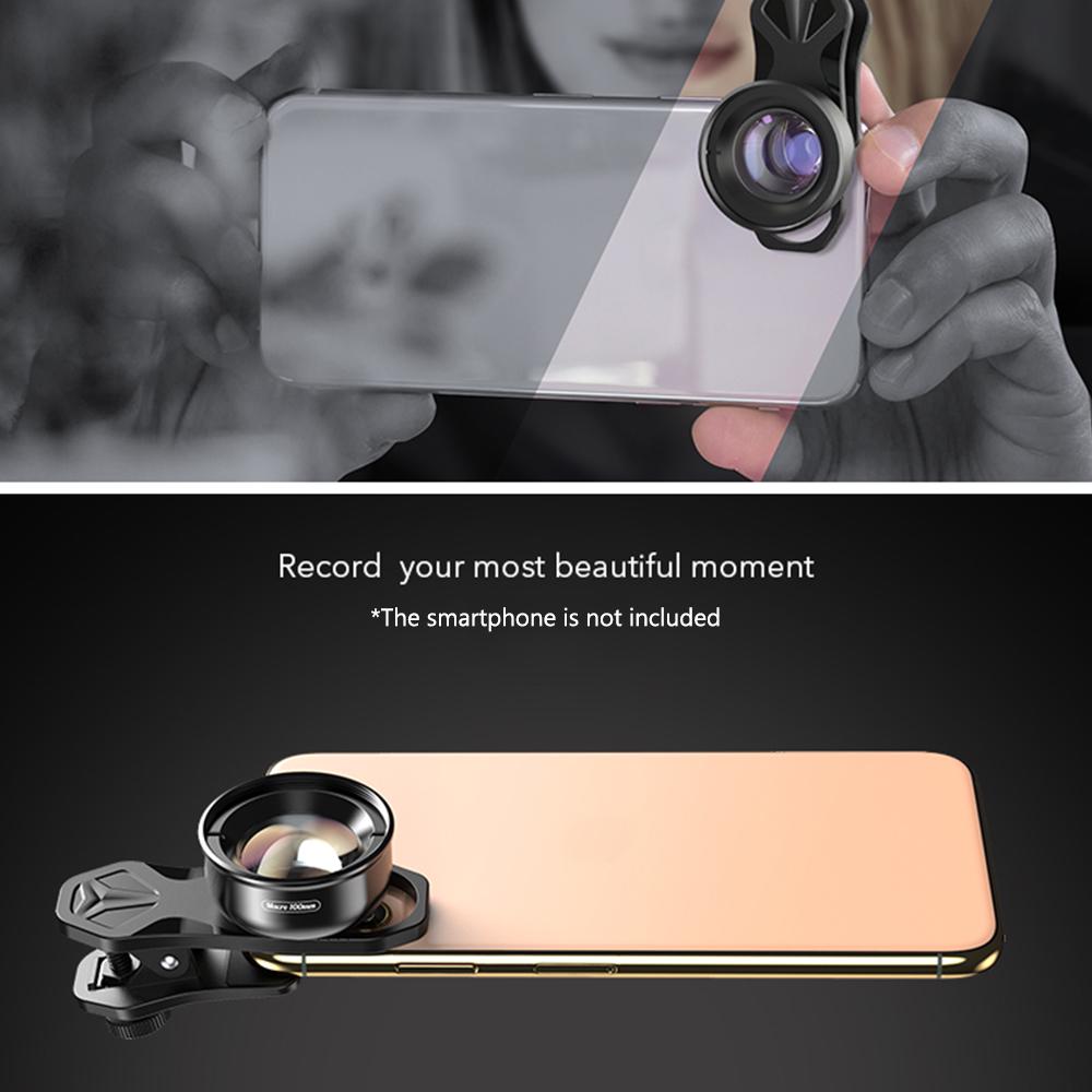 APEXEL APL-HB100mm Universal Smartphone Macro Lens 4K HD Phone Camera Lens No Distortion Blurry