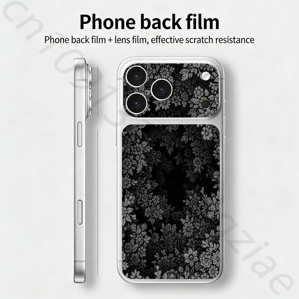 Цветочная наклейка-скин Decal Skin Wrap для iPhone 17 Pro/Pro max Защитная пленка для задней панели, рамки, камеры