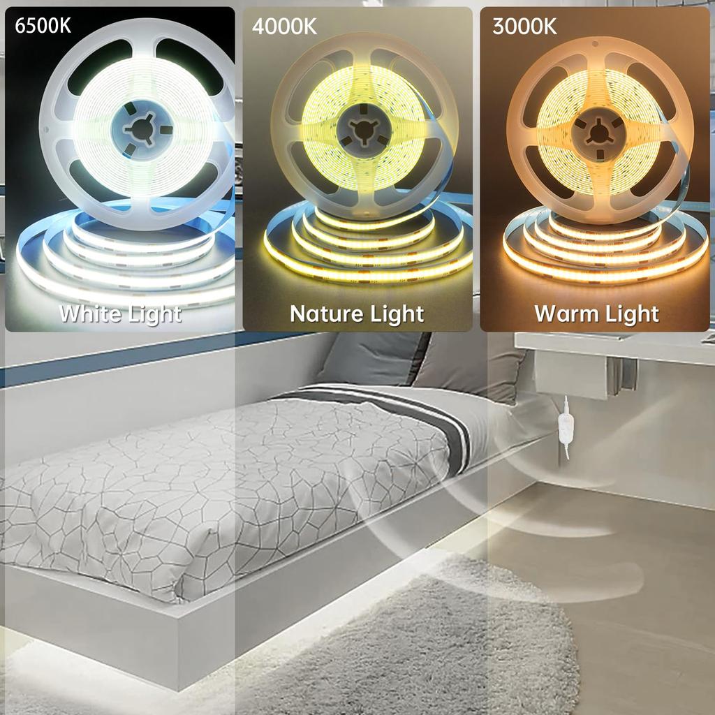 Clearhill Human Sensitive LED лента световая полоса с датчиком гибкая 5M натуральный белый 4000K мощная ширина 8 мм 320 USB питание IP20 5V для лестниц