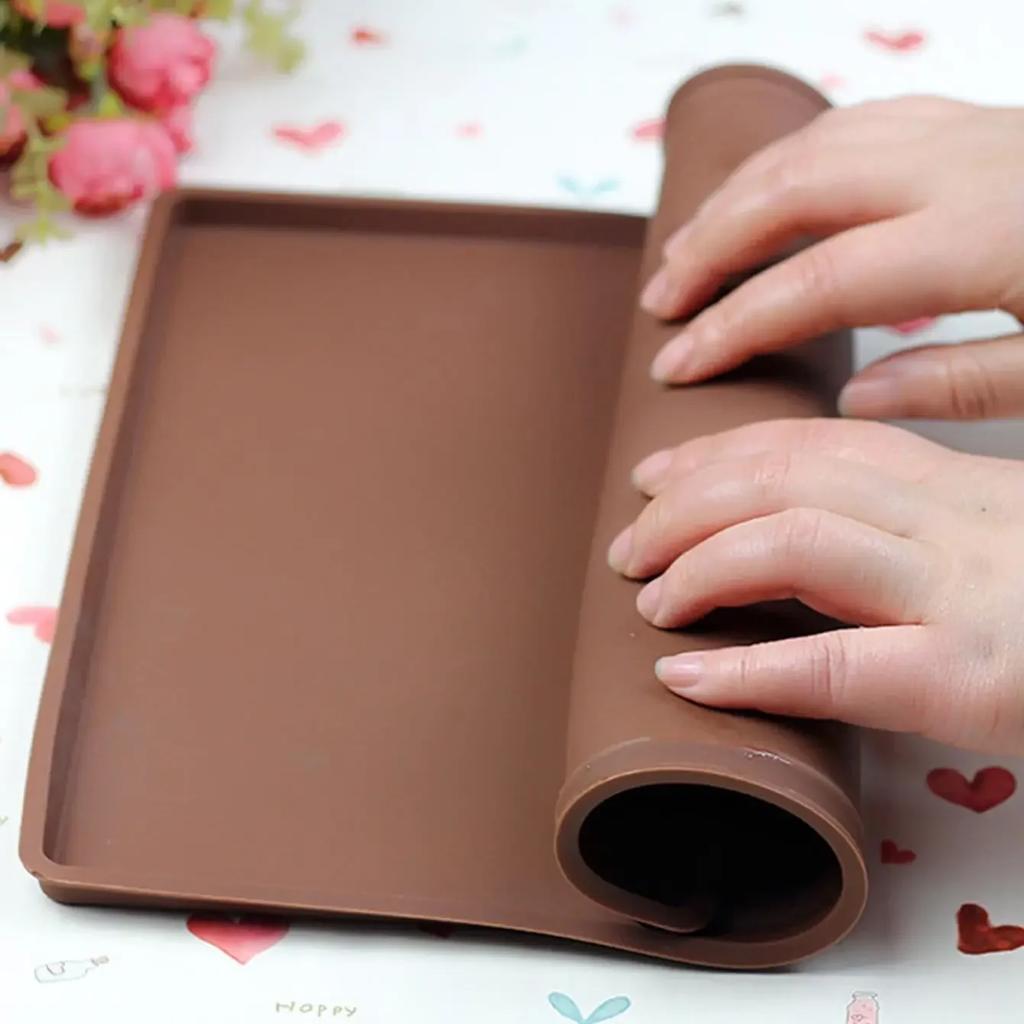 1pc-Silicone Baking Tray Large High Temperature Resistant Swiss Roll Cake Plate Biscuit Slice Mold Pastry Mat