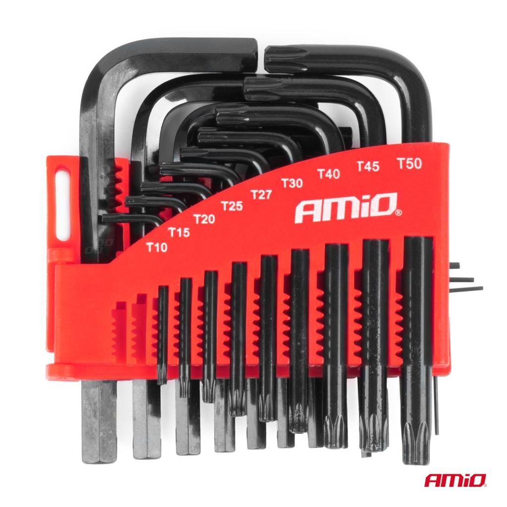 Allen Hex Torx Crv Allen Keys Set Black 22 Pcs Amio-04297