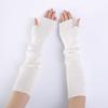 Fingerless Long Wrist Gloves Cashmere Elbow Mittens Fashion Anime Gloves Outdoor