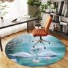 1PC swan lake Office Round Area Rug, Under Office Chairs Bedroom Living Room Home Decor,Carpet for Office, -1110215