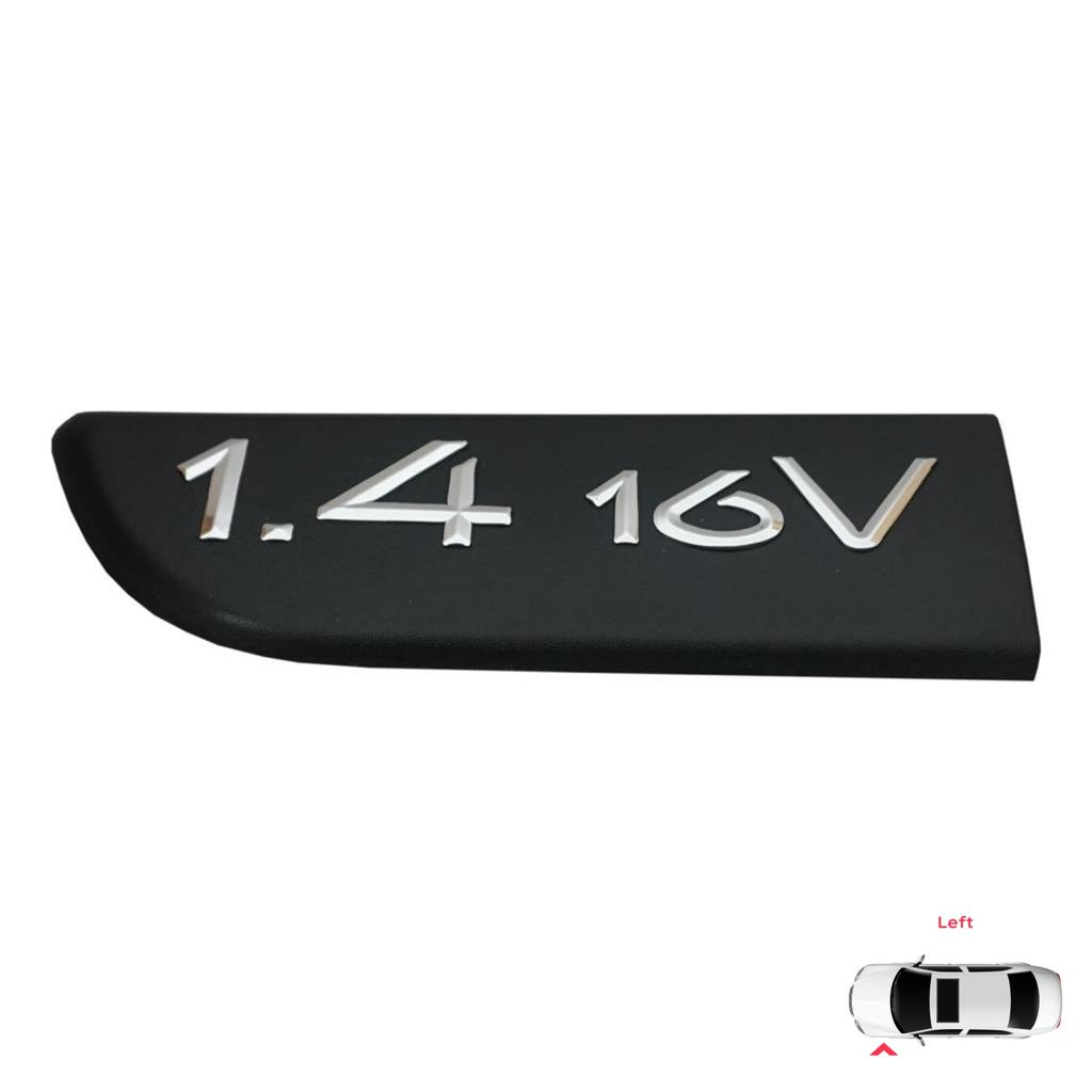 BSP564-1 Black 1.4 16V Badge Monogram Emblem 8200209128 Left Door Moulding Badge For Megane MK2 2002-2008, Scenic MK2 2003-2009