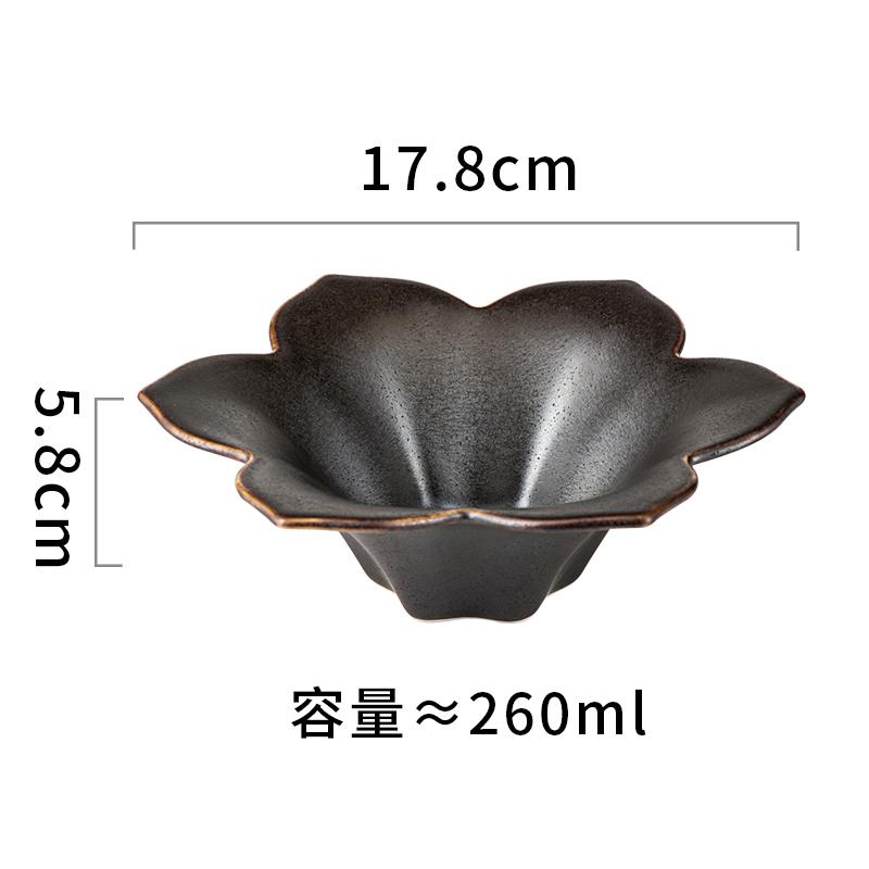 Vintage Ceramic Flower Shaped Bowl Restaurant Dim Sum Bowl Dessert Bowl Thick Soup Bowls Molecular Food Specialty Tableware