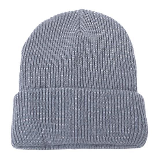 Женская вязаная шапка, светоотражающая ночью, эластичная, со сложенными полями, купольная, в стиле хип-хоп, уличный стиль, кепка знаменитостей, зимний, сохраняющий тепло головной убор