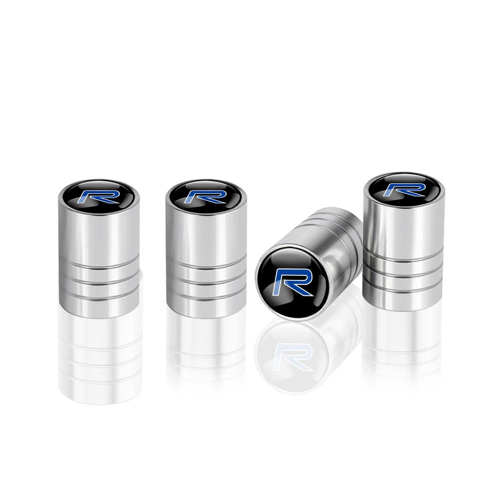 sbcam7 4pcs Aluminum Valve Caps Car Wheel Tires Valves Tyre Stem Air Valve Caps For Volvo R XC60 XC70 S60 S60L V60 V70 C90 D8 T6 AWD D6