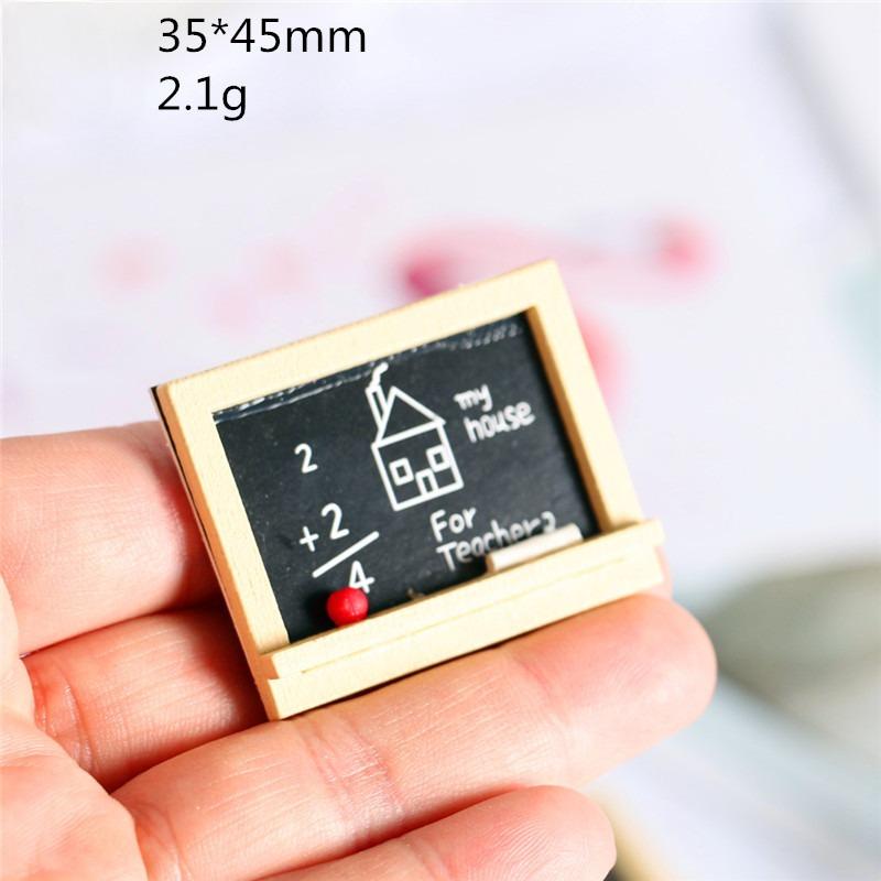 1:12 Кукольный домик Миниатюрные школьные принадлежности Миниатюрная модель классной доски Маленькая черная доска Аксессуары для кукольного домика Деревянный мольберт для рисования