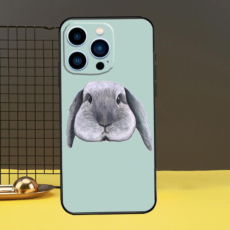 Чехол с милым кроликом для iPhone 15 14 13 12 11 Pro Max X XR XS 7 8 Plus SE 2022 12 13, мини-бампер, чехол