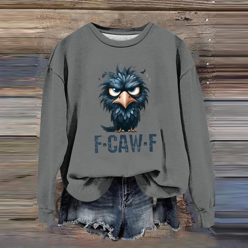 Women's Fashion Casual Long Sleeve Loose Printed Sweatshirt