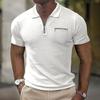 Summer Men's Polo Shirts Zip Pockets Men's Sports Tops Fashionable